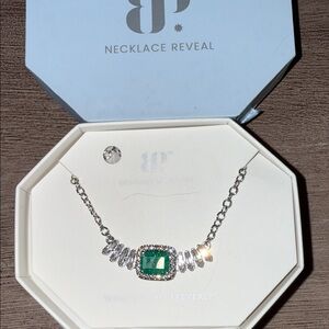 Necklace Reveal Silver Necklace with Emerald-Green Center Stone
